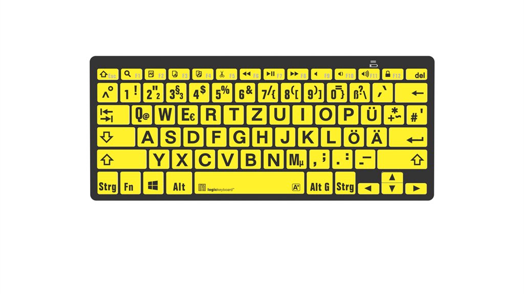 EAN 5707795018627 - Logickeyboard LKB-LPBY-BTPC-DE teclado Universal Bluetooth QWERTZ Alemán Negro, Amarillo imagen 1