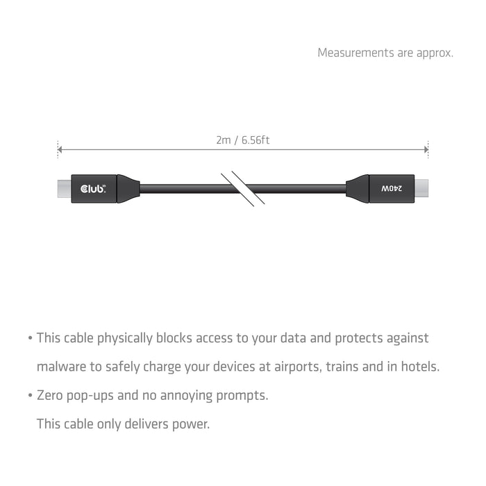 Club3d Usb-C Sicherheitsladecable 240w 2m M M