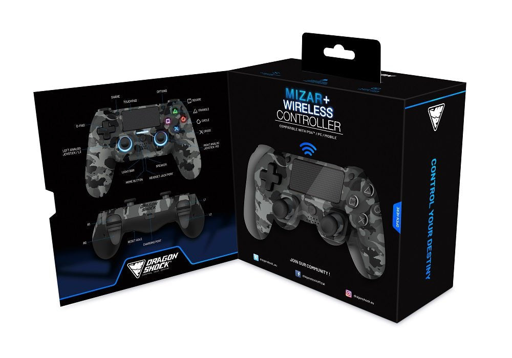 Dragonshock Controller Mizar+ Wireless Gris Camo Ps4 Pc