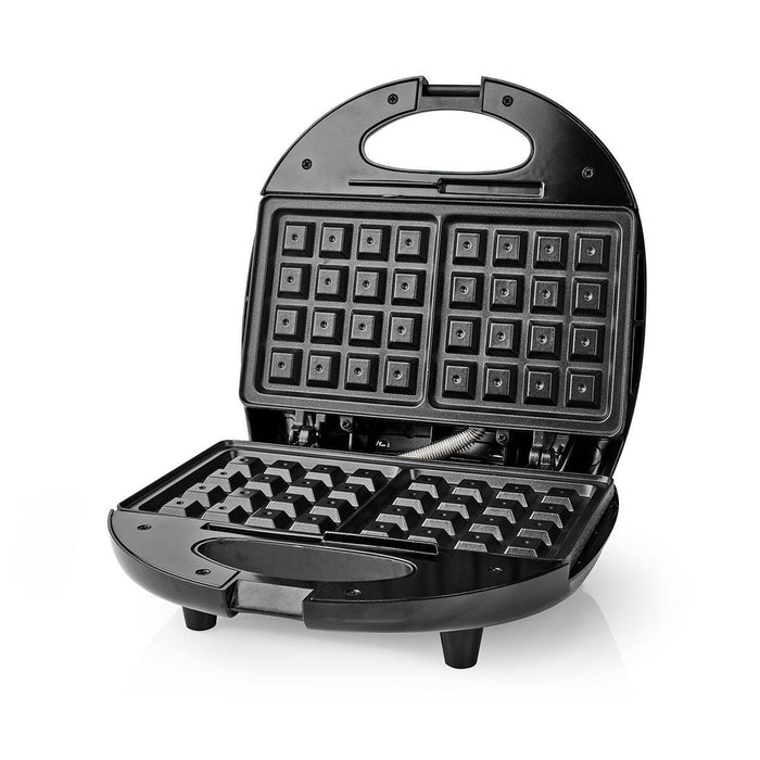 EAN 5412810319138 - Nedis KAWP200BK gofrera 2 barquillo(s) 750 W Negro, Plata imagen 1
