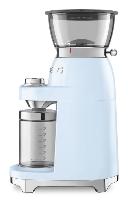 Molinillo De Café Smeg Cgf03pbeu, 15 Niveles De Molienda, Depósito De 240 G, 150 W, Azul Claro.