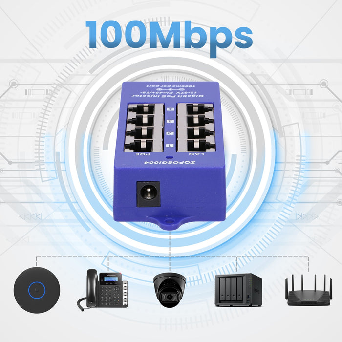 Extralink Poe Injector 4 Port Gigabit