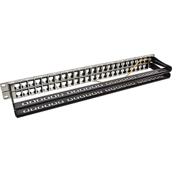 Patch Panel Inline Blank 19" Para 48 Puertos Rj45 Keystones 1u Negro