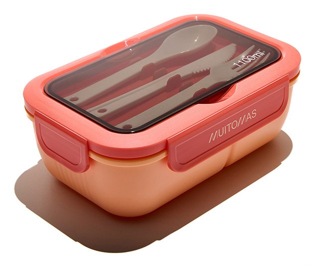 EAN 8021735209805 - Muitomas LUNCHBOXSPF fiambrera Táper 1,1 L Plástico Negro, Durazno 1 pieza(s) imagen 1