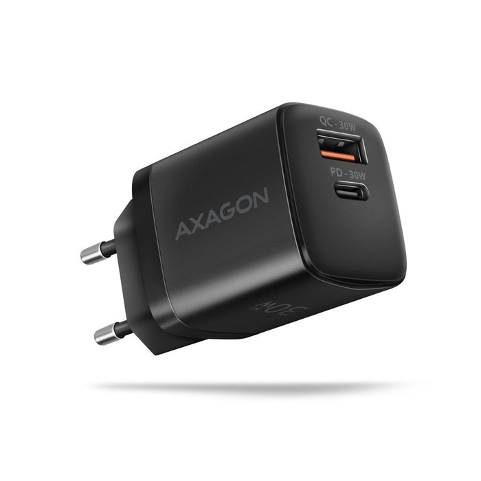 EAN 8595247907103 - Axagon ACU-PQ30 Ladegerät QC3.0, 4.0/AFC/FCP/PPS/Apple+ PD USB-C, 30W - schwarz - Kompaktes Ladegerät - 1 imagen 1