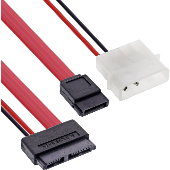 Cable Inline Slimline Sata 150 / 300 / 600 Slim 13 Pines A Sata + Alimentación 0,4m