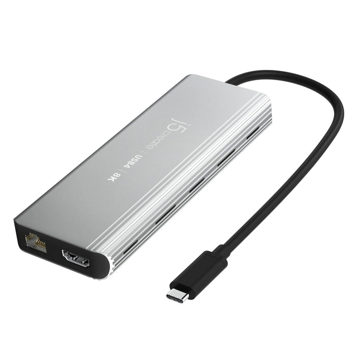 Estación De Conexión Hub Multipuerto J5create Usb4 8k 1x8k Hdmi/2xusb3.2/2xusb-C/Rj45 2.5g Plata Jcd403-N