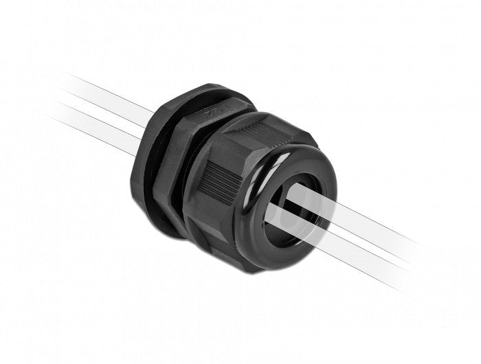 Delock 60393 Prensaestopas Pg21 Para Cable Plano Con Dos Entradas De Cable Negro 2 Piezas