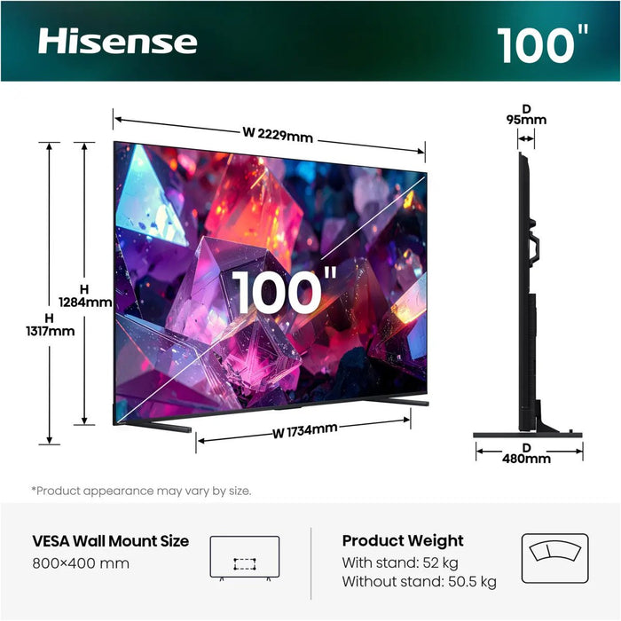 EAN 6942351435916 - Hisense 100E7DS PRO 2,54 m (100") 4K Ultra HD Smart TV Wifi Negro imagen 2