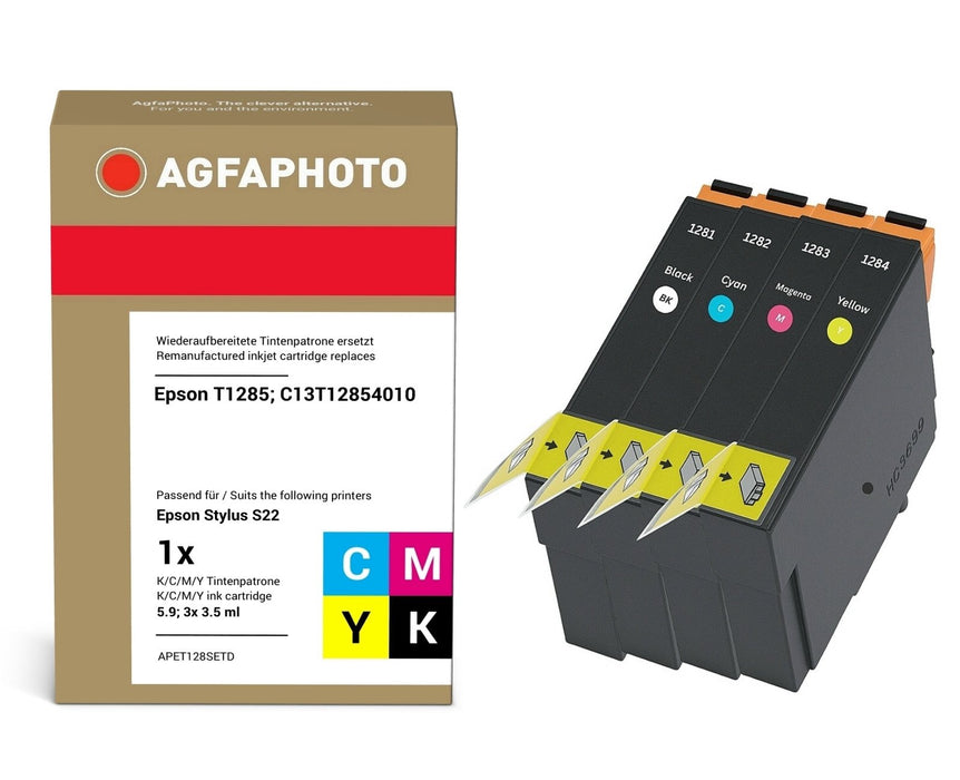 EAN 4250164827432 - AgfaPhoto APET128SETD cartucho de tinta 4 pieza(s) Compatible Rendimiento estándar Negro, Cian, Magenta,  imagen 1