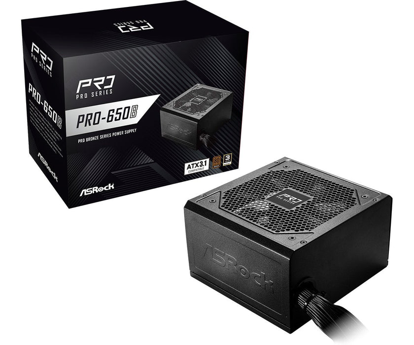 Fuentes De Alimentación Asrock Pro Series Pro-650b 650w Atx 80+ Bronze Negro 90-Uxr065-Bneaa2