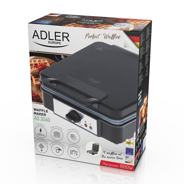 EAN 5903887802970 - Adler AD 3049 gofrera 4 barquillo(s) 1800 W Negro imagen 9