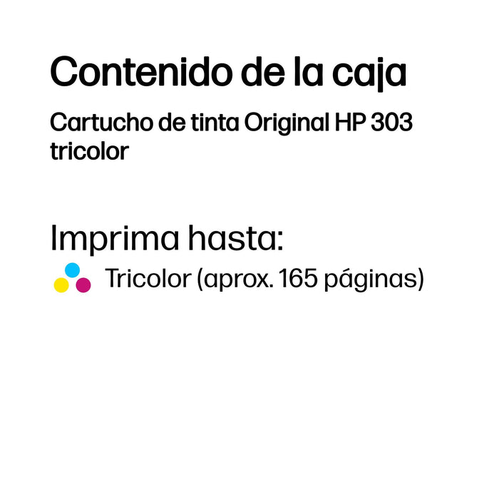 EAN 5715063081525 - HP 303 Tri-color Original Ink Cartridge cartucho de tinta 1 pieza(s) Estándar Cian, Magenta, Amarillo imagen 3