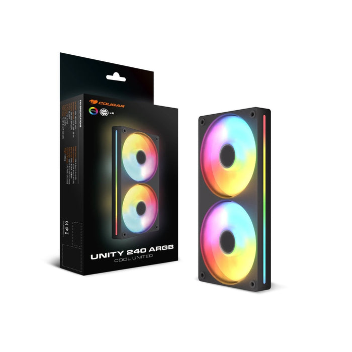 Ventilador Pc Cougar Reversed Unity240-Fb,240 Argb Pwm, Negro