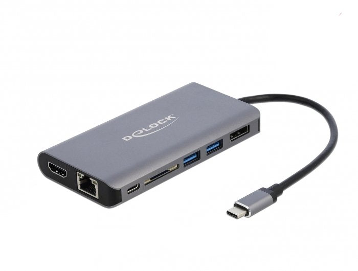 EAN 4043619876839 - DeLOCK 87683 base para portátil y replicador de puertos Alámbrico USB 3.2 Gen 1 (3.1 Gen 1) Type-C Gris imagen 1