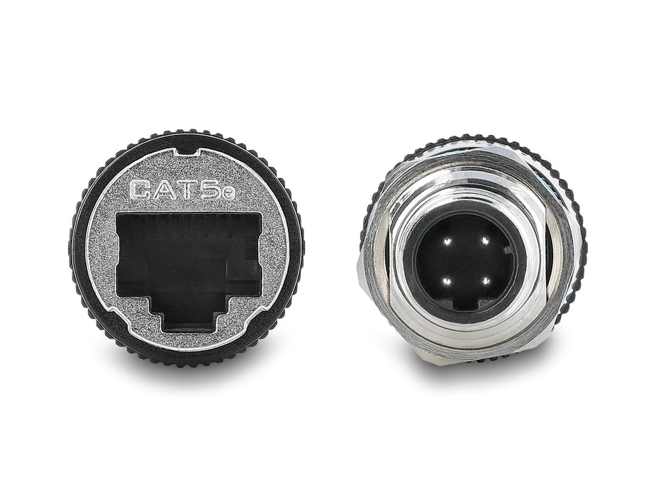 Delock M12 Adapter D-Kodiert 4 Pin Conector Macho A Rj45 Conector Hembra Para Montaje Redondo Recto