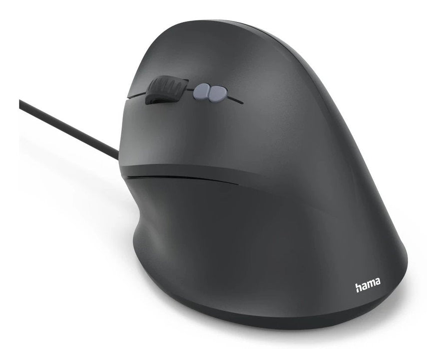 Hama Ecm-500l Raton Optico Vertical Para Zurdos 1800dpi - Cable 180cm - Ergonomico - Silencioso - 7 Botones -