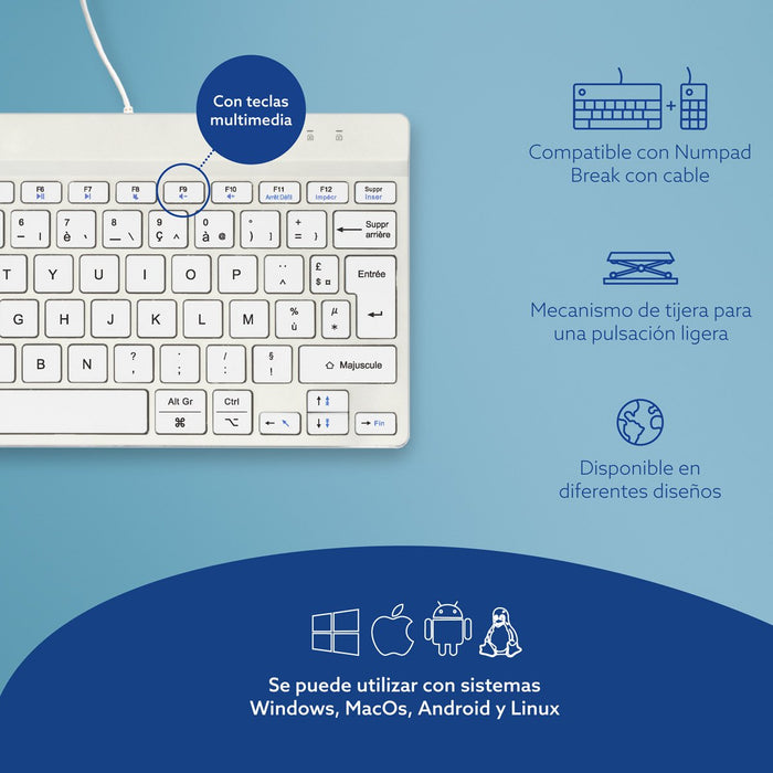 EAN 8719274492023 - R-Go Tools RGOCOFRWDWH teclado Oficina USB Francés imagen 11