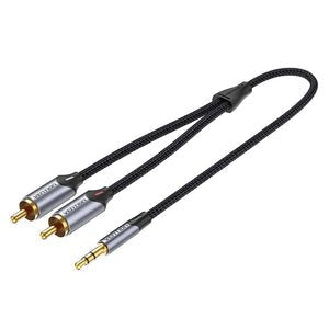 Kabel 2x Rca (Cinch) Jack Do 3.5mm Vention Bcnbl 10m (Szary)
