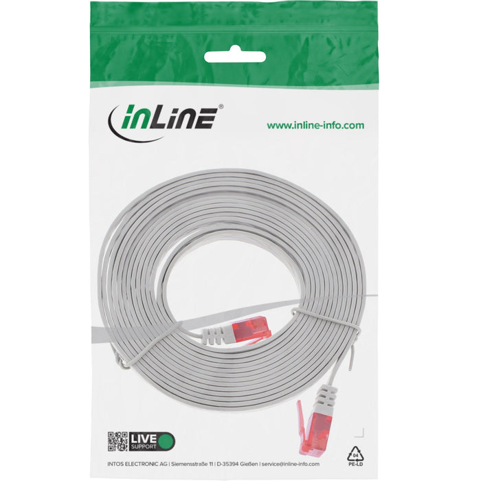 Inline Flat Ultraslim Cable De Red U/Utp Cat.6 Gigabit Ready Gris 5m