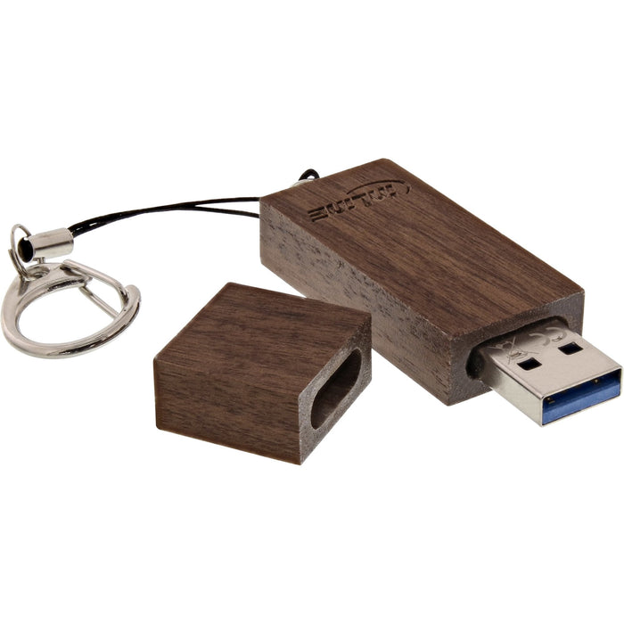 Unidad Flash Inline Usb 3.0 64 Gb, Madera De Nogal, Con Llavero