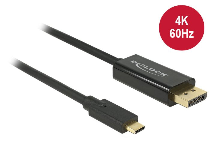 EAN 4043619852574 - DeLOCK 85257 adaptador de cable de vídeo 3 m USB Tipo C DisplayPort Negro imagen 1