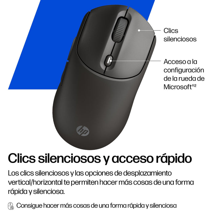 Hp 405 Quiet Raton Inalambrico Silencioso - Sensor Multi-Superficie 6000 Dpi - 5 Botones - 2.4ghz  Y Bluetooth - Color