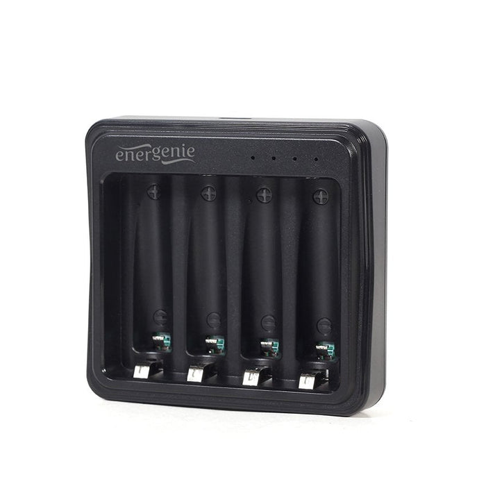 Energenie Cargador De Batería Usb Para Baterías Aa / Aaa, Negro