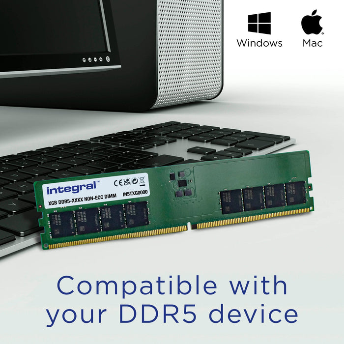 Memoria Integral Ddr5  16gb 1 X 16 Gb  4800mhz Pc5-38400 Unbuffered Non-Ecc 1.1v 2gx8 Cl40  In5t16gnhrbx