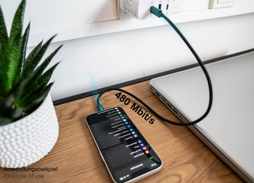 Goodconnections Usb-C 2.0 > Lightning (St-St) 0,5m Ladecable Textilmantel 18w Schwarz