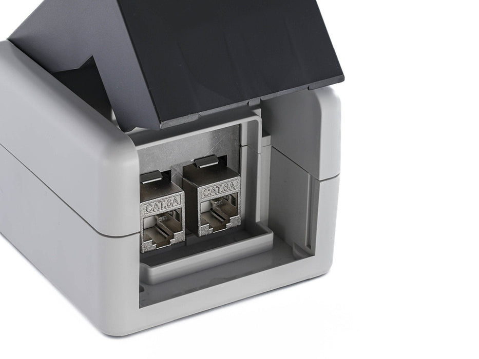 Equip Aufputzdose 2-Port Keymone Ungeschirmt Outdoor Gris
