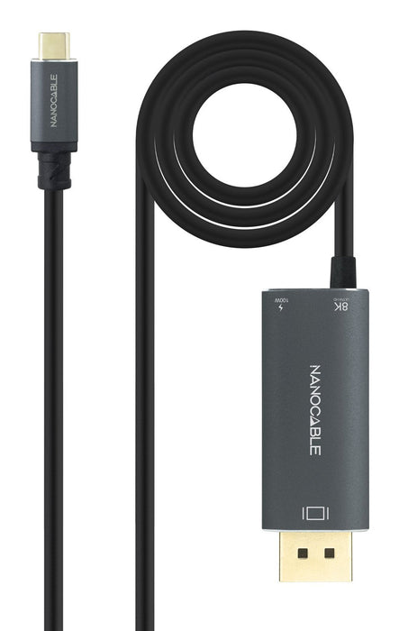 Cable Usb-C/M - Displayport/M+Usb-C/H, Negro 1.8 M