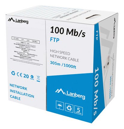EAN 5901969414066 - Lanberg LCF5-10CC-0305-S cable de red Gris 305 m Cat5 F/UTP (FTP) imagen 2