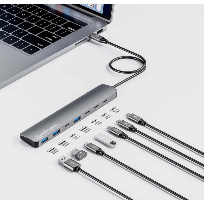 EAN 766623181167 - Manhattan 181167 base para portátil y replicador de puertos Alámbrico USB 3.2 Gen 2 (3.1 Gen 2) Type-C Gri imagen 4