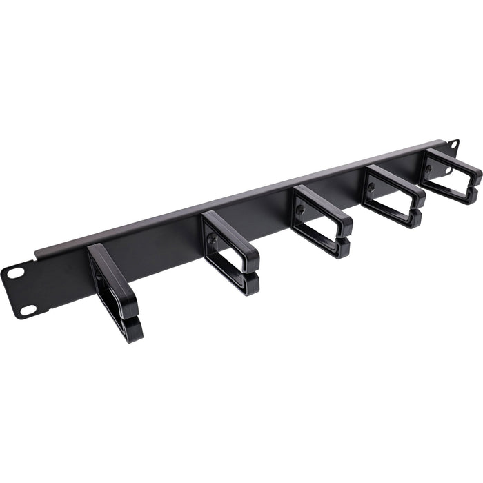 Panel De Gestión De Cables Inline De 19", 5 Soportes Pequeños, Ral9005, Negro