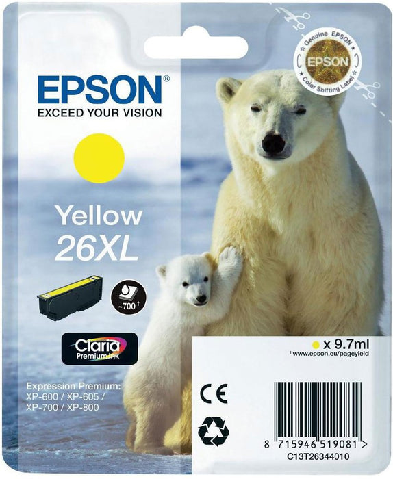 EAN 8715946519081 - Epson Polar bear 26XL cartucho de tinta 1 pieza(s) Original Alto rendimiento (XL) imagen 1