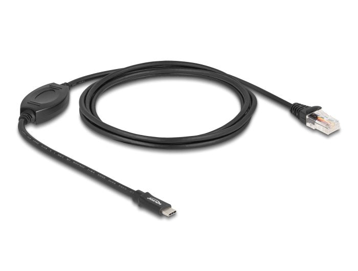 Delock 64305 Adaptador Usb 2.0 Type-C Macho A 1 X Serie Rs-232 Rj45 Macho 1,8 M Negro