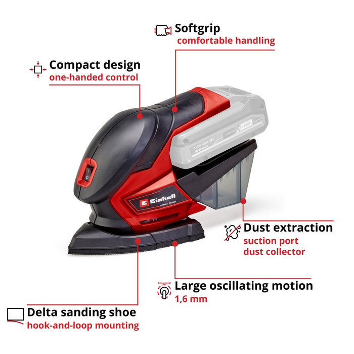 EAN 4006825651218 - Einhell TE-OS 18/150 Li Solo Multilijadora 12000 RPM 24000 OPM Negro, Rojo imagen 2