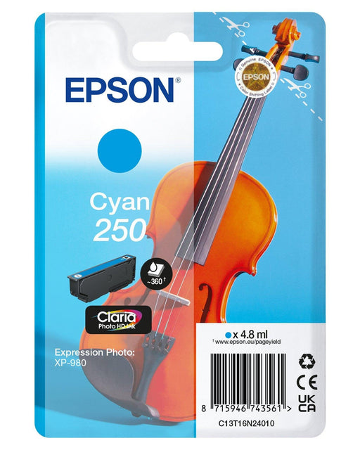 EAN 8715946743561 - Epson 250 Violin Claria Photo HD cartucho de tinta 1 pieza(s) Original Cian imagen 1
