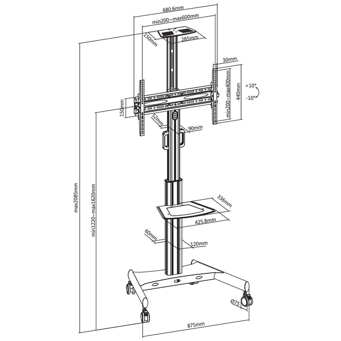 EAN 5704174071563 - Vivolink VLFS3266C soporte para TV 165,1 cm (65") Negro imagen 11