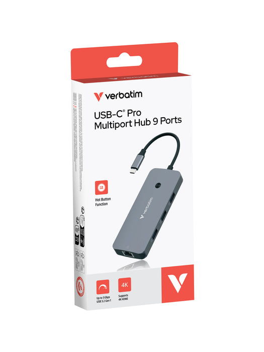 EAN 0023942321521 - Verbatim CMH-09 USB Tipo C 10000 Mbit/s Plata imagen 4