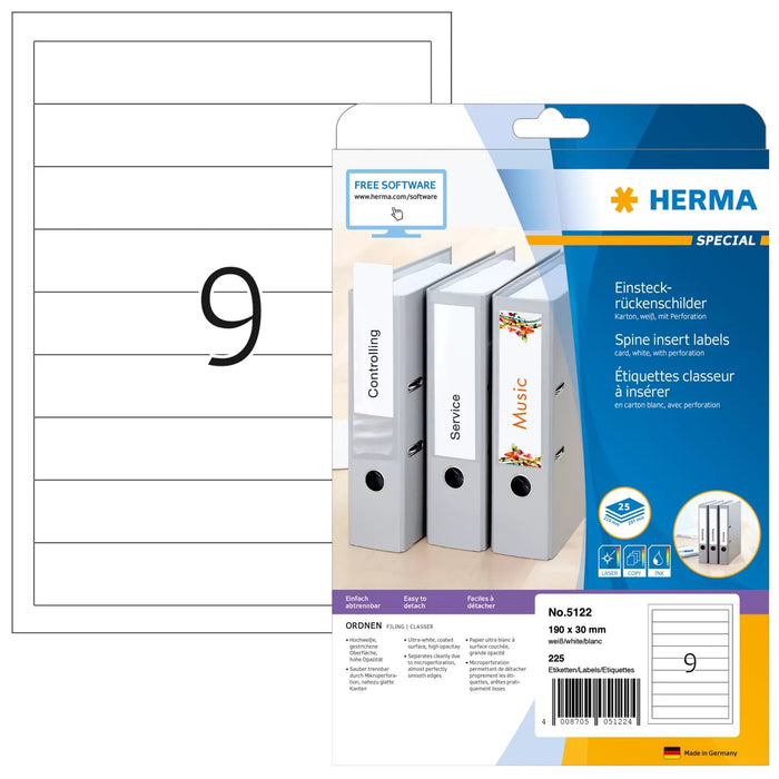 EAN 4008705051224 - HERMA 5122 etiqueta de impresora Blanco Etiqueta para impresora no adhesiva imagen 1