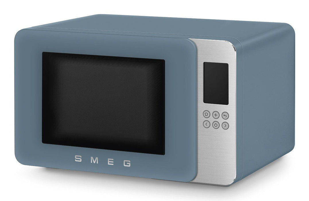 Microondas Smeg Con Grill Moc01sbmeu, 4 Fkt, 1900w, Azul Tormenta Mate