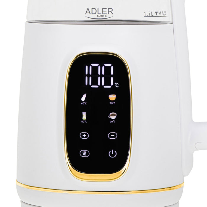 EAN 5905575907844 - Adler AD 1305WG tetera eléctrica 1,7 L 2200 W Transparente, Oro, Blanco imagen 2