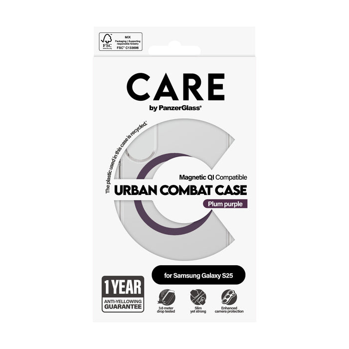 EAN 5715685016981 - PanzerGlass CARE™ by ® Urban Combat Case Transparent w. Plum Purple Qi Compatible Samsung Galaxy S25 fund imagen 3