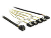 EAN 4043619833221 - DeLOCK 1m, Mini SAS HD SFF-8643/4xSATA 7p Negro, Plata, Amarillo imagen 1