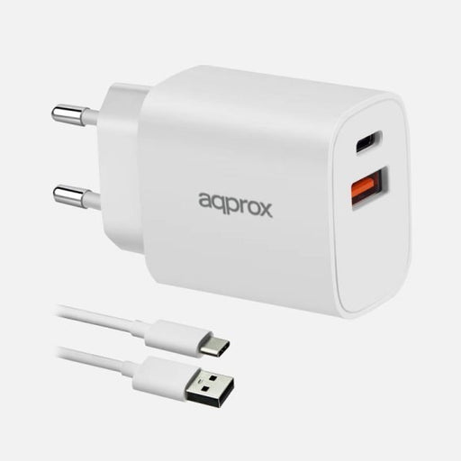 EAN 8435099534211 - Approx APPUSBWALL20W cargador de dispositivo móvil Universal Blanco Corriente alterna Carga rápida Interi imagen 1