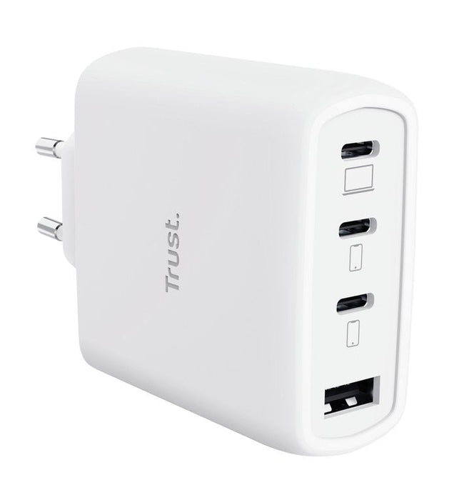 Cargador De Pared Gan Trust Maxo 65w 26068 3xusb Tipo-C 1xusb Incluye Cable Usb Tipo-C 65w