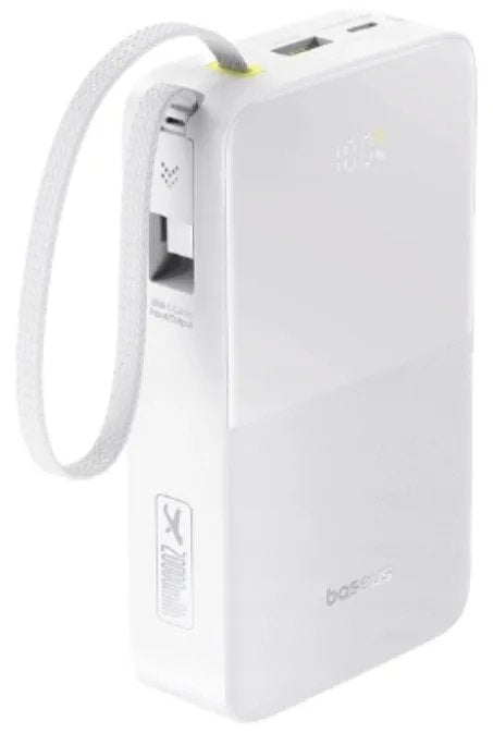 Enerfill Fc51 Bipow2 Pro Digital Display Power Bank With Built-In Cable 20000mah 22.5w Moon White