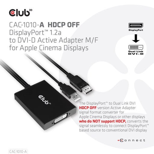 EAN 8719214471705 - CLUB3D CAC-1010-A adaptador de cable de vídeo 0,6 m DisplayPort DVI-D + USB Negro imagen 2